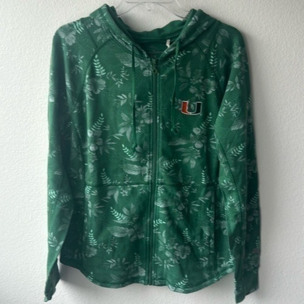 NWT Tommy Bahama jacket Miami Hurricanes size XS Green & Orange Collegiatte